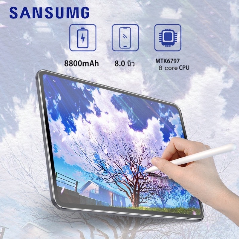 2025 SAMUSNG Tablet 11.6นิ้ว HDจอใหญ่ขอบดำ แท็บเล็ต แกะ12GB รอม512GB แท็บเล็ตราคาถูก รองรับ2ซิม 5G Tablet WiFi