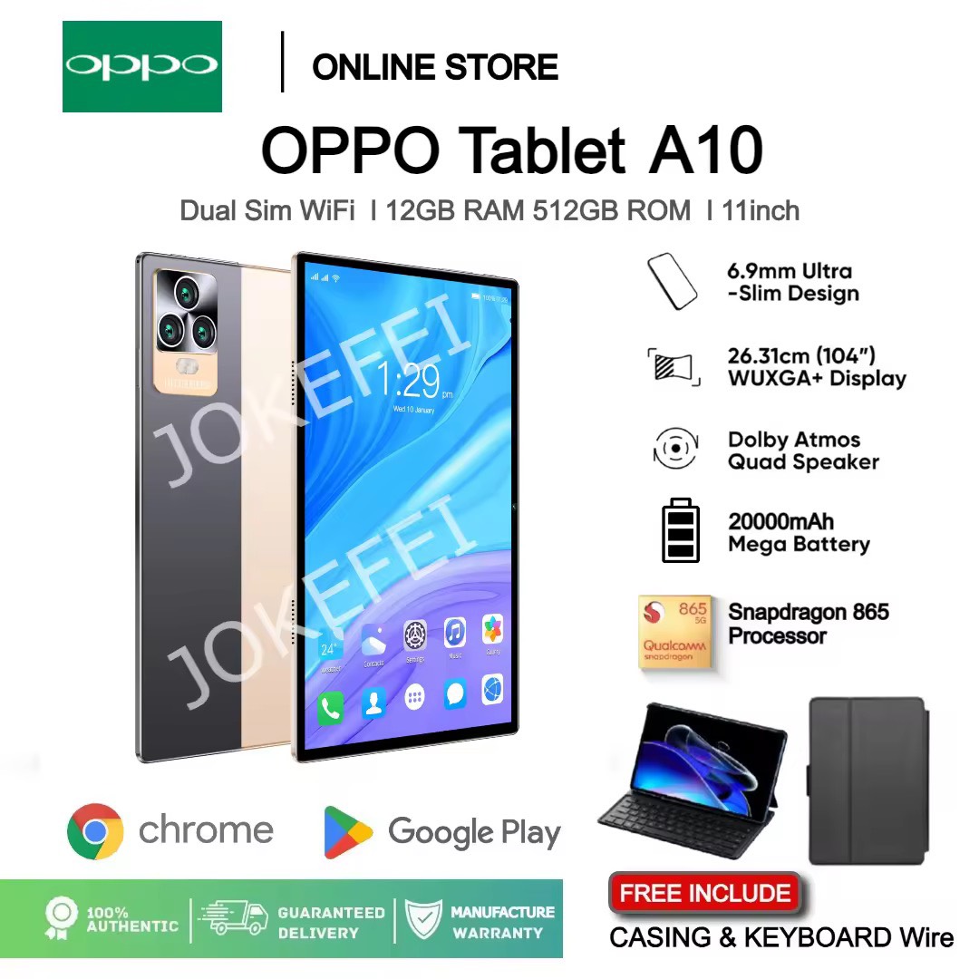 OPPO Tablet PCแท็บเล็ต 11 Inch Android 12 (12GB RAM+512GB ROM) สองซิม 5G/4G LTE รองรับซิมการ์ดทุกเครื่อข่าย