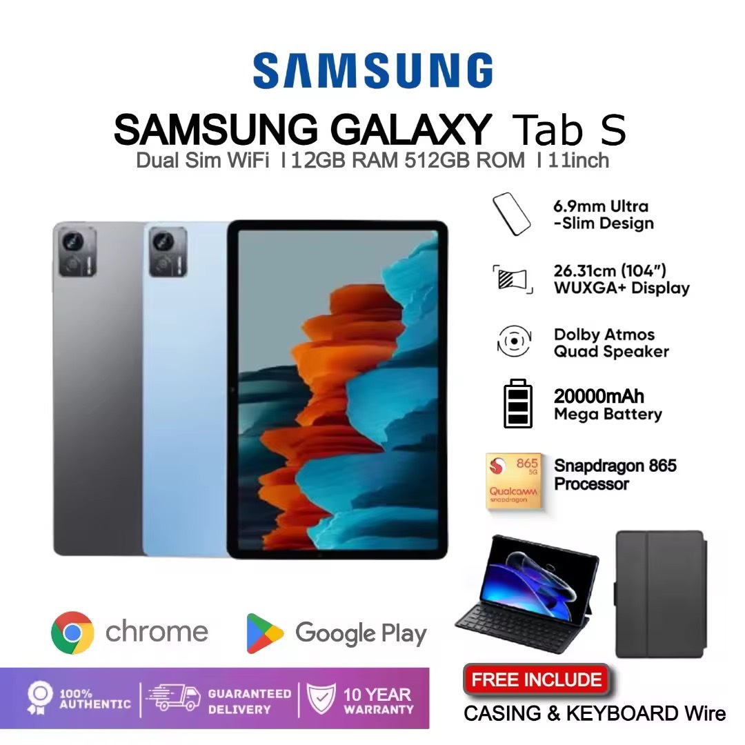 SAMSUNG 11นิ้ว แกะ12GB รอม512GB แท็บเล็ตราคาถูก ใหม่เอี่ยม แท็บเล็ต รองรับ2ซิม 5G wifi แท็บเล็ตเดิม