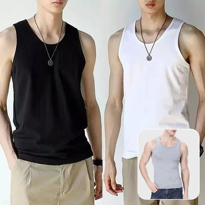 เสื้อกล้ามผู้ชาย_เทรนด์แฟชั่นสำหรับผู้ชายกีฬาและออกกำลังกายเสื้อกล้ามสายเดี่ยว