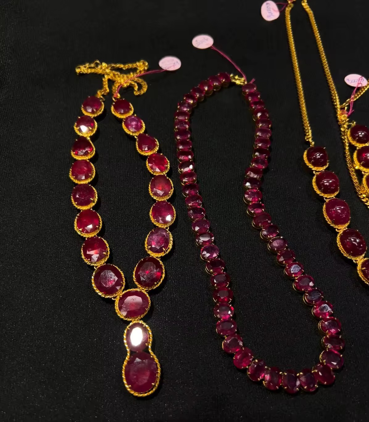 สร้อยคอทับทิมโมซัมบิก ตัวเรือน ทองไมครอน