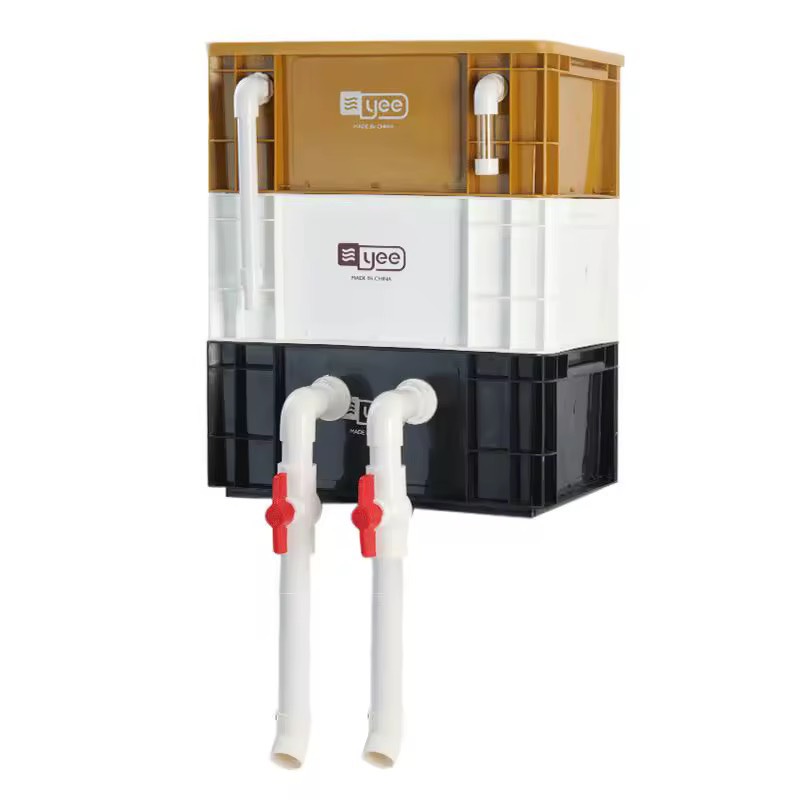 Yee | ตัวกรองน้ำภายนอกแบบหมุนเวียนพร้อมกล่องหยดสำหรับตู้ปลา ติดตั้งบน