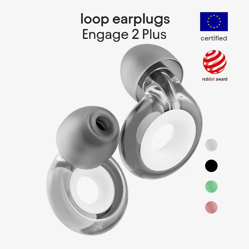 Loop Engage 2 Plus - ที่อุดหูลดเสียงรบกวน ความเที่ยงตรงสูง (16 + 9 dB) สําหรับการประชุมทางสังคม การสนทนา การปกครอง และการรบกวน - การออกแบบที่มีสไตล์ - โฟมหรือซิลิโคน กันเสียง ที่อุดหู จุกอุดหู