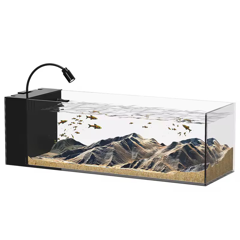 KUOTING | ตู้ปลากระจกใส พร้อมระบบกรอง กำจัดสิ่งสกปรกและเติมออกซิเจน 