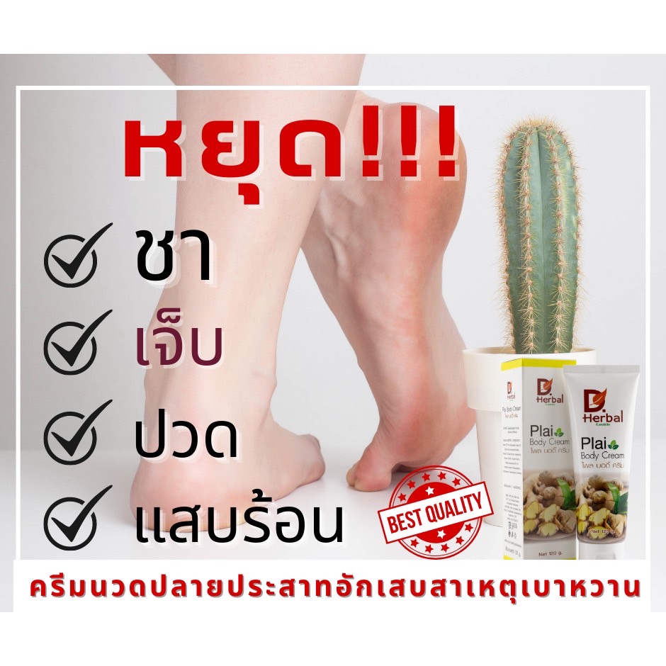 D.Herbal ครีมฟื้นฟูปลายประสาทอักเสบ ปวด บวม ชา แสบร้อน เบาหวาน กระดูกทับเส้น เก๊าต์ ปวดข้อ เหน็บชา