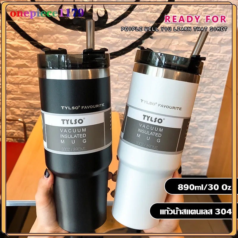 แก้วเก็บความเย็น tylso สแตนเลสแท้ รับประกันไอน้ำไม่เกาะแก้ว ขนาด 30OZ ออนซ์ เก็บเย็น-ร้อนได้นาน แก้วสแตนเลส(526)