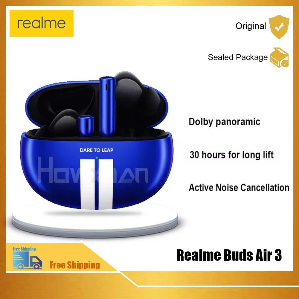 realme Buds Air 3 / Buds Air 5 Bluetooth Earphone 42dB Active Noice Cancelling 546mAh Massiver Battery Headphone IPX5 Water Resistant Headset