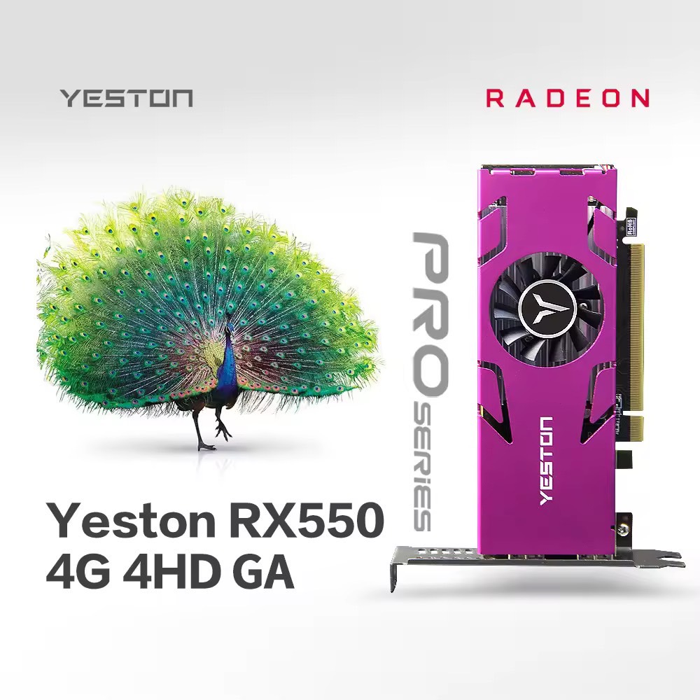 MOTOSPEED Yeston RX550-4G 4HD GA 4-หน้าจอการ์ดจอ4GB/128bit/GDDR5หน่วยความจำหน้าจอแยก4 * HD เอ้าท์พุทพอร์ท