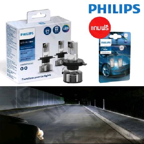 PHILIPS หลอดไฟหน้ารถยนต์ Ultinon Essential GEN 2 GEN2 +150% 6500K แถมไฟหรี่ LED PRO3000 T10 1 คู่ / Rally 3550 50W