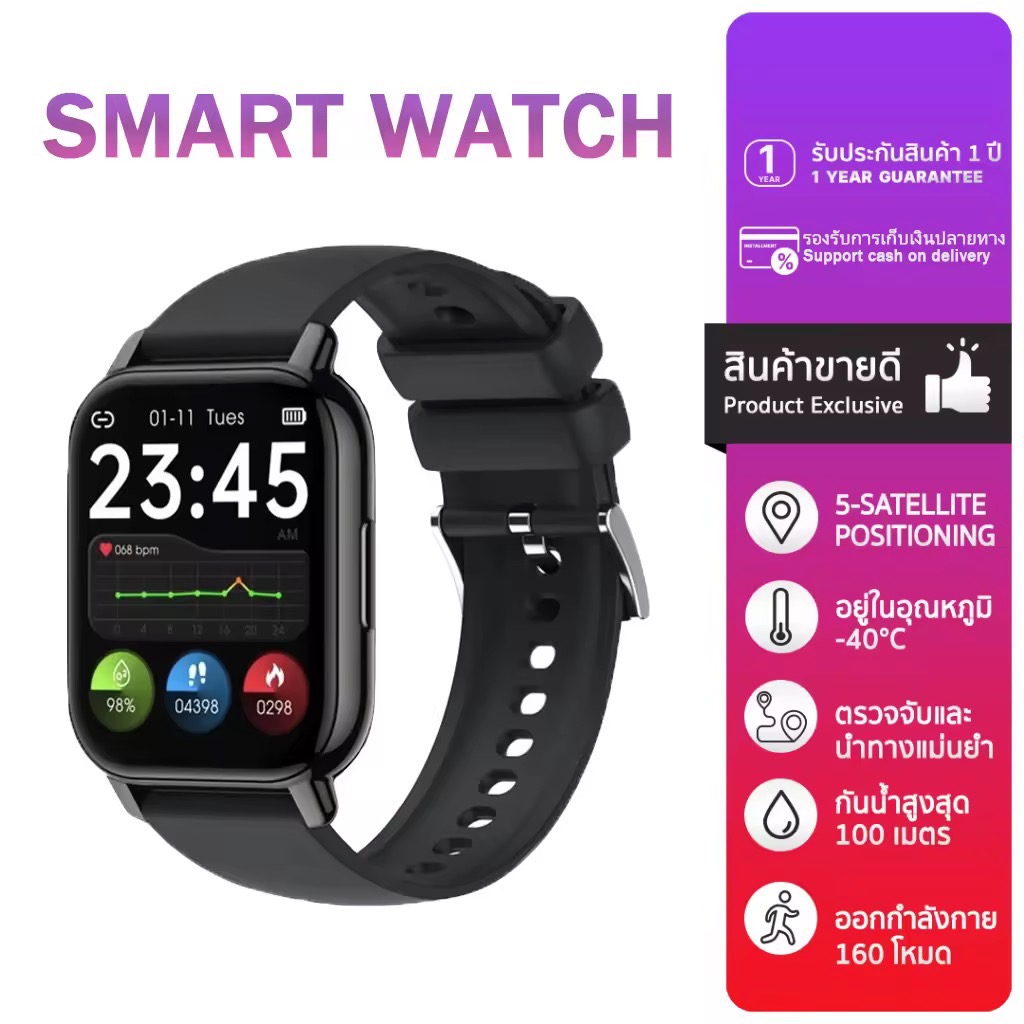 มีของ สั่งซื้อและจัดส่งได้ทันที Smart Watch Fit Max จอ 1.85 นิ้ว มีลำโพงและไมค์ในตัว วัดความดัน มีลำโพง+ไมค์ ฟังเพลงได้ ของแท้ เมนูไทย รับประกัน นาฬิกา วัดออกซิเจน โหมดกีฬา