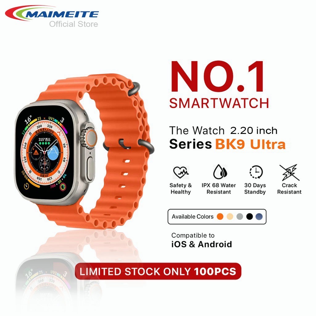 MAIMEITE Ultra BK9 SmartWatch 2.2" สมาร์ทวอทช์ รองรับภาษาไทย นาฬิกาสมาร์ทวอทช์ สัมผัสได้เต็มจอ นาฬิกาsport นาฬิกากันน้ำ