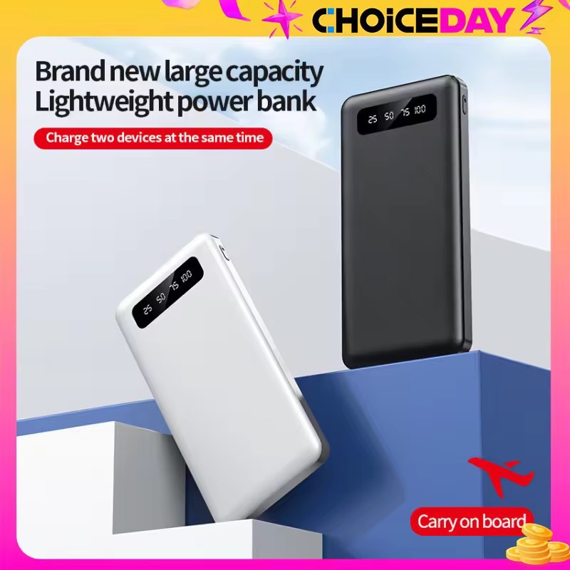 Power Bank 10000 mAh พาวเวอร์แบงค์ ชาร์จเร็ว เพาเวอร์แบงค์ แบตสำรอง รองรับชาร์จเร็ว Quick Charge 2.0 เบาและเร็ว ของใช้ในการเดินทาง