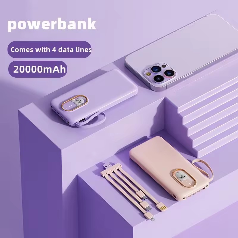 แบตสำรอง Power Bank 30000 mAh มีสายในตัว4ห้ว พักง่าย สะดวกสุด