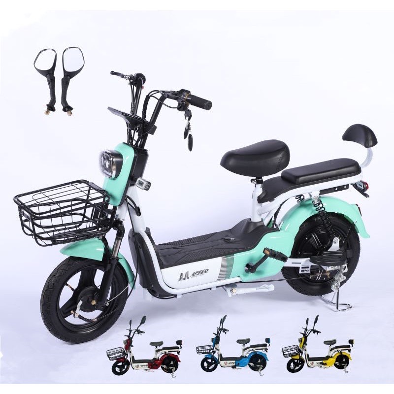 จักรยานไฟฟ้า จอดิจิตอลรุ่นใหม่โครงสร้างแข็งแรง  electric bike สกู๊ตเตอร์ไฟฟ้า e-scooter ขับขี่ง่ายสบาย แบบ 2 ที่นั่ง