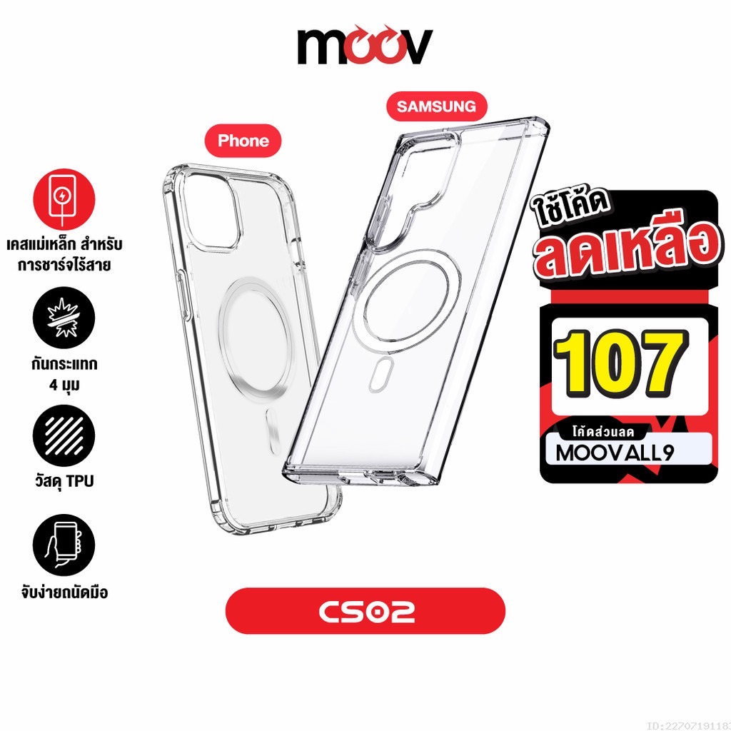 Moov CS02 Magnetic Case Samsung S22 S23 S24 Phone 12 / 13 / 14 / 15 เคสแม่เหล็ก