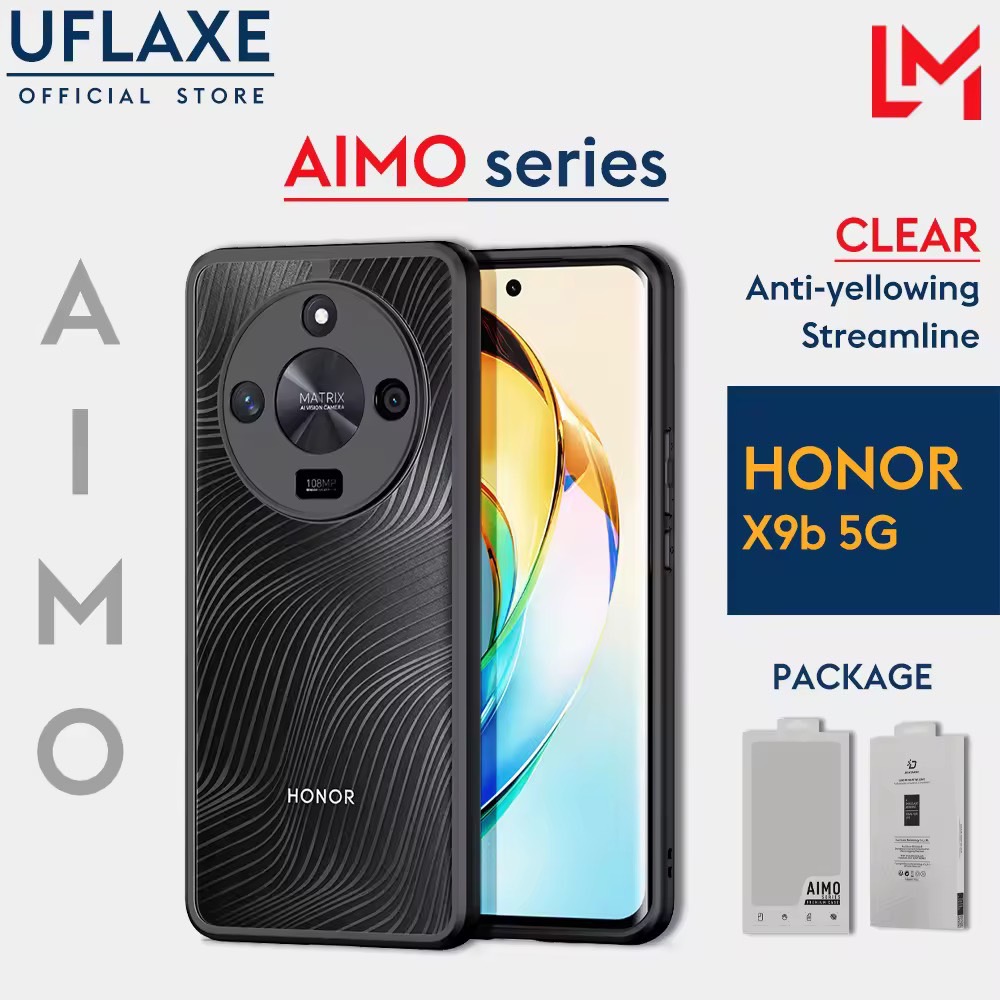 UFLAXE AIMO เคสแข็งกันกระแทกกสำหรับ Honor X9b 5G เคสผิวด้านใสโปร่งแสง กันลื่นป้องกันสีเหลือง เคสโทรศัพท์ป้องกันเต็มรูปแบบทนทาน