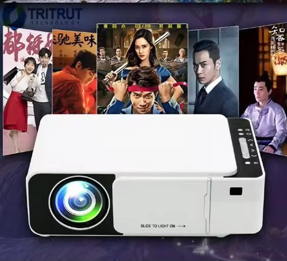 โปรเจคเตอร์ขายดีที่สุด New Arrival  T5 PROJECTOR White Color Lamp Smart 4K HD Home Cinema Native 1080p Digital Mini LCD T5 Projector