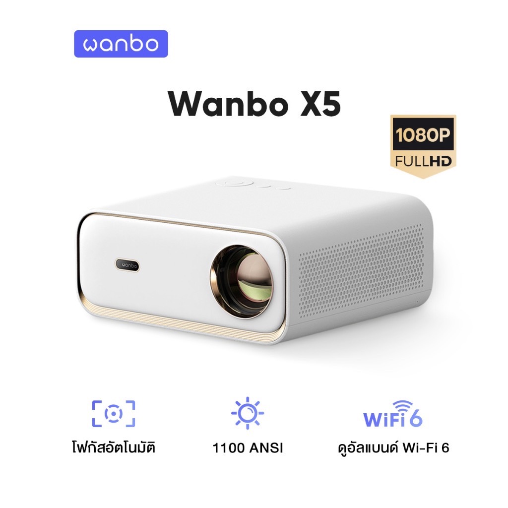 X5 Projector Full HD 4K โปรเจคเตอร์ ความสว่างสูง 1100ANSI Built-In Android 9.0