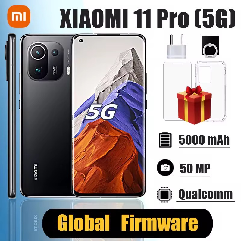 Xiaomi Mi 11 Pro 5G Cellphone Smartphone, ,รอมทั่วโลกโทรศัพท์มือถือ Snapdragon 888 Octa Core Celulares 67W ชาร์จเร็ว