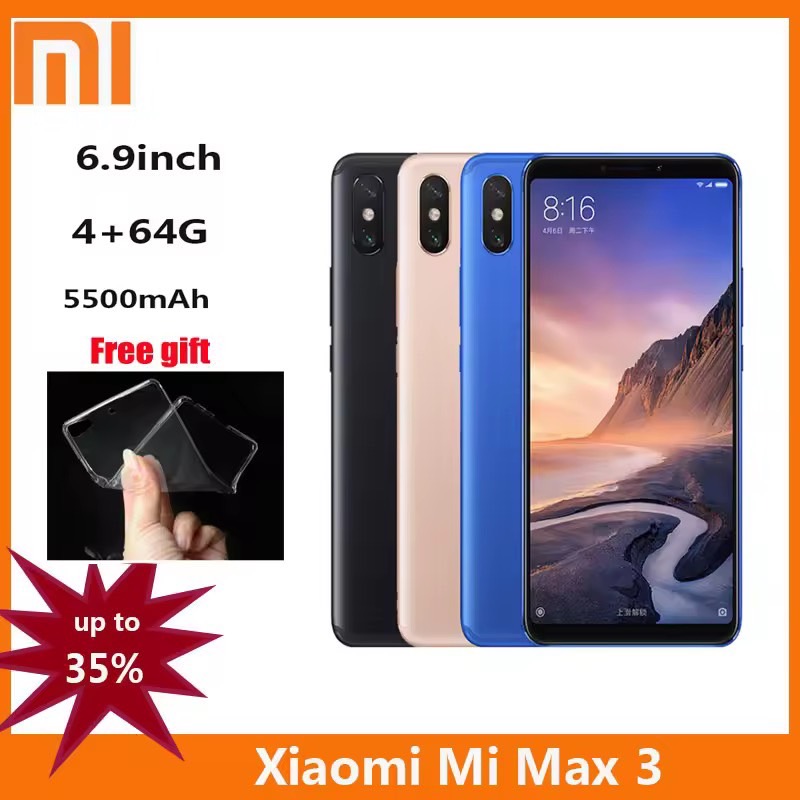 Xiaomi Mi Max3 6.9นิ้ว6G 128GB ROM 90% ลายนิ้วมือใหม่4G Android Smart Phone MAX Series ของขวัญฟรี