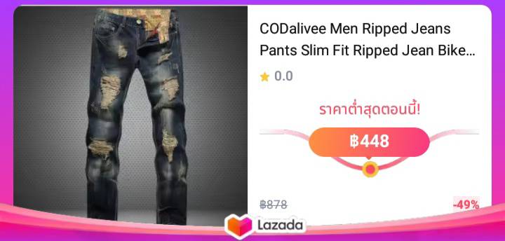 CODalivee Men Ripped Jeans Pants Slim Fit Ripped Jean Biker Classic Denim Straight Denim Trousers Ln229